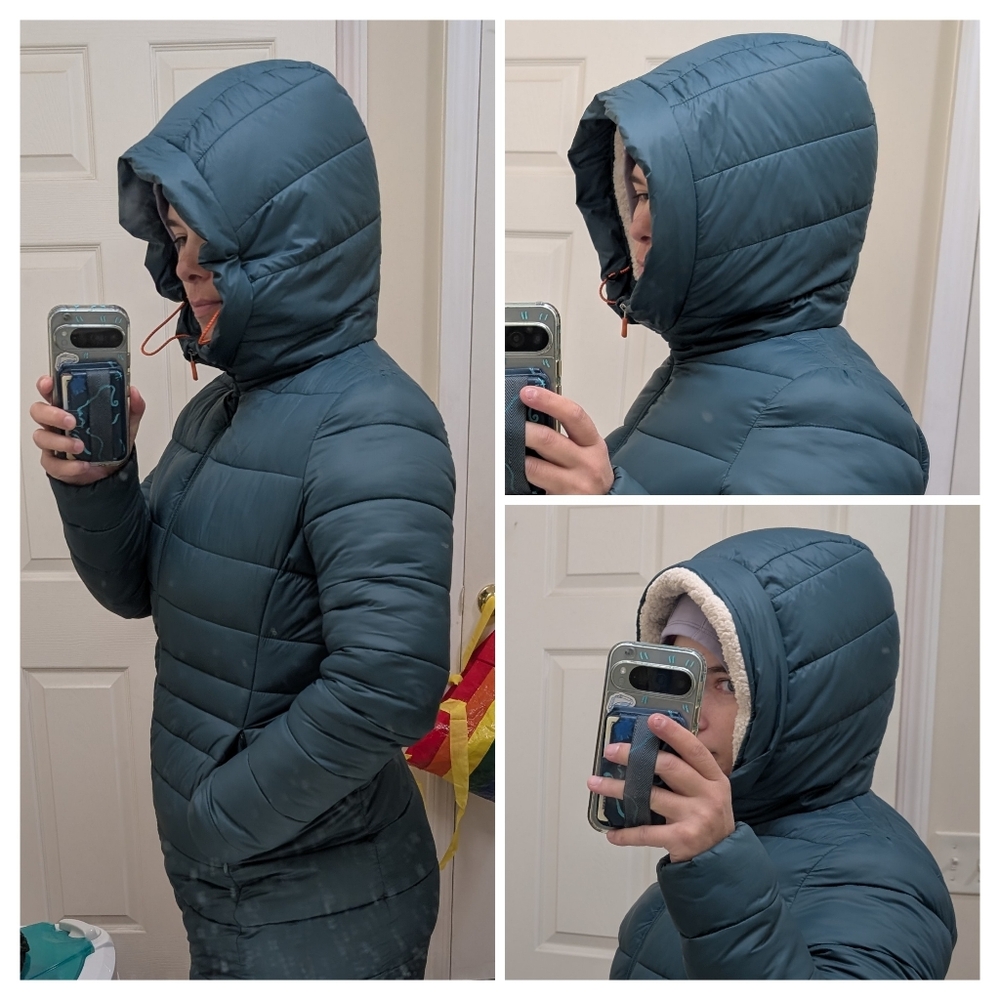 Save The Duck Puffer Long Jacket, Teal Blue Green Women's Winter Coat - Picture 6 of 16